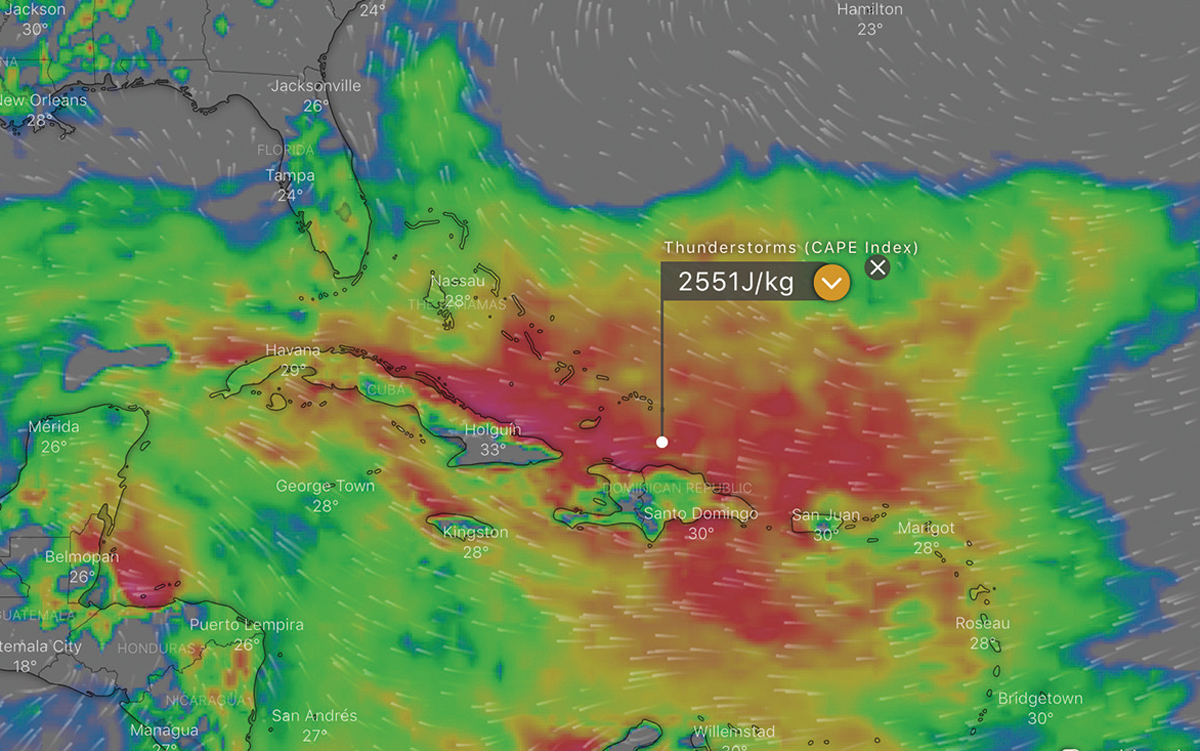 lightning-strikes-yacht-CAPE-index-forecast