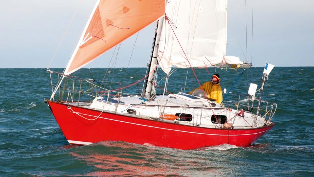 Pierre Huglo on board the Fresh Herring during his round the world trip.