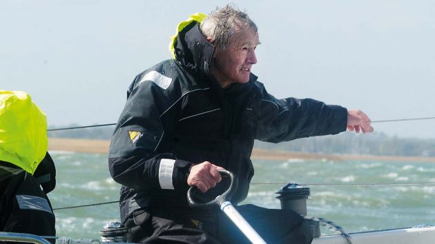 Jeremy Rogers at the tiller of the contessa 32