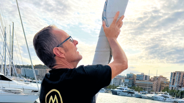 Checking furled sails